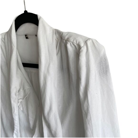 MASSIMO DUTTI White Cotton Popover Long Sleeve Blouse L - Picture 4 of 8